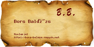 Bors Balázs névjegykártya
