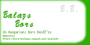 balazs bors business card